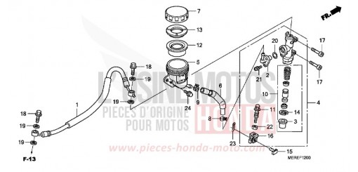 REAR BRAKE MASTERCYLINDER (CBF600S/N) CBF600S9 de 2009